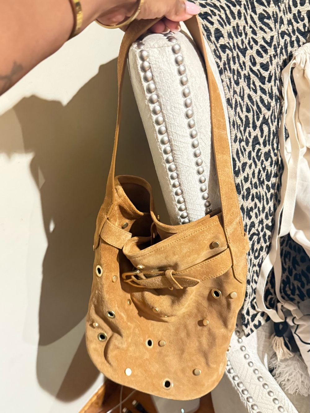 Jcrew Suede Hobo Shoulder Bag in Tan